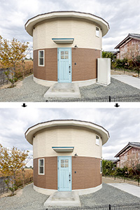 建築写真　画像処理