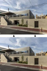 建築写真　画像処理