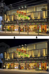 店舗ファサード　画像処理