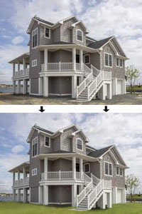 建築写真　芝　画像処理